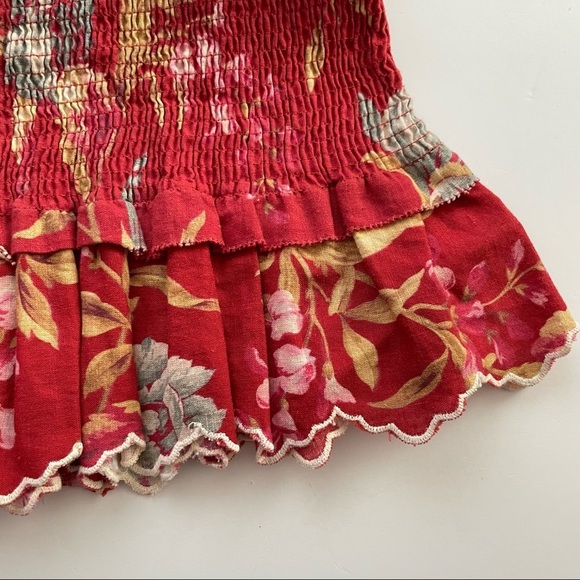 Zimmermann Corsair Off-the-shoulder Shirred Printed Linen And Cotton-blend Dress - Picture 3 of 8